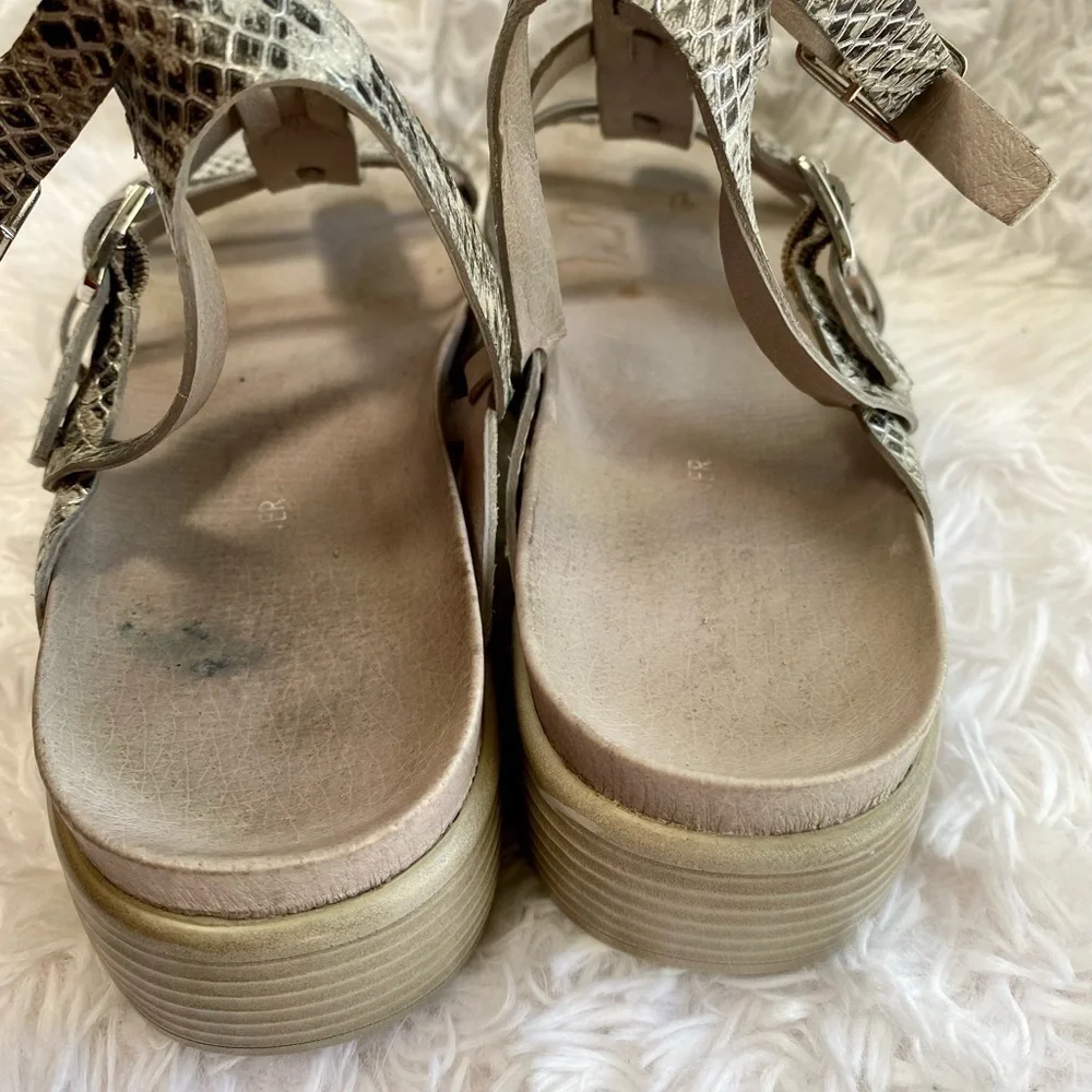 Donald J Pliner Fritz grey Snake print gladiator platform sandals size 9