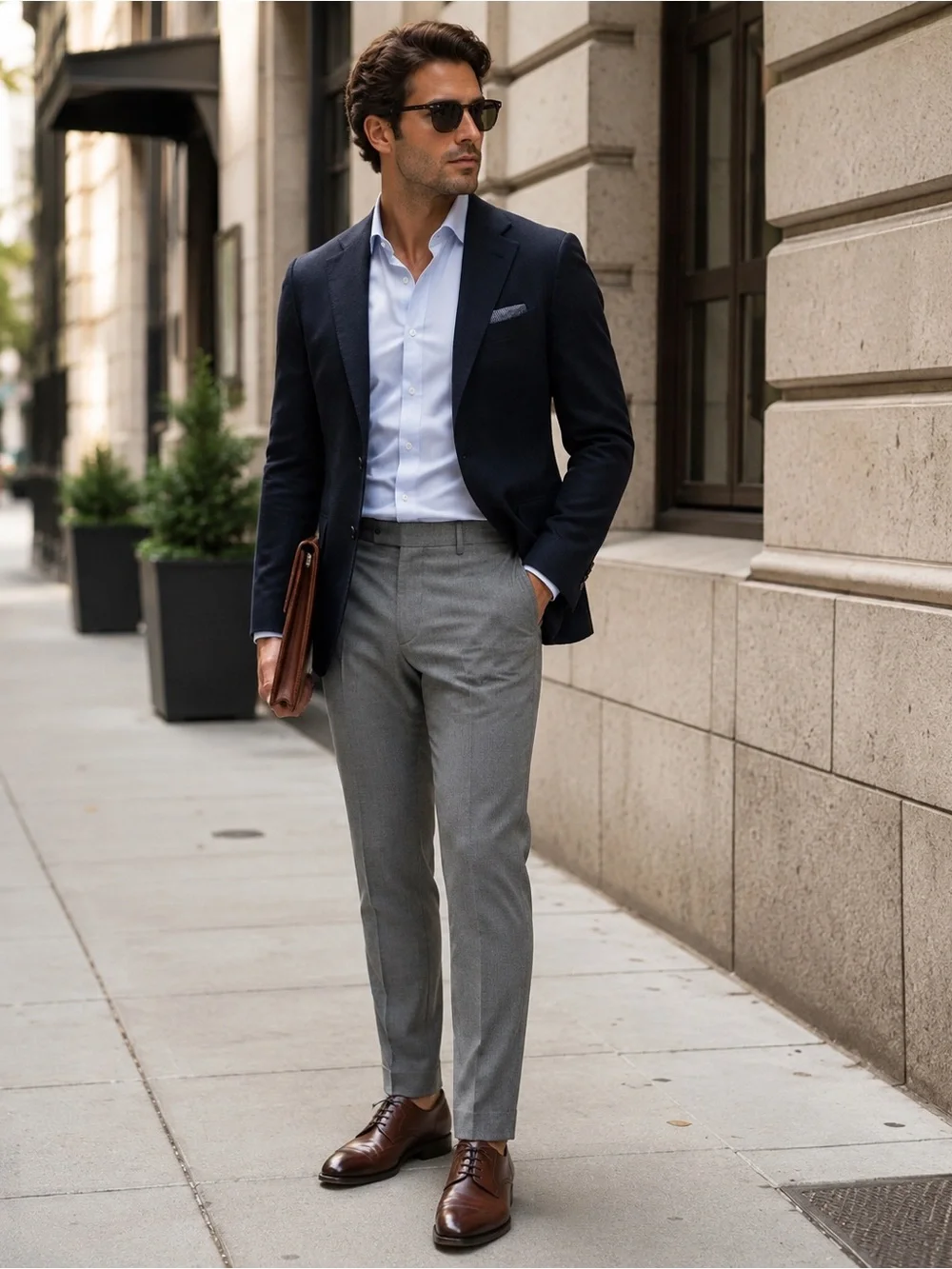 Banana Republic Gray Men's Dress Trousers - Tailored Fit 35X32