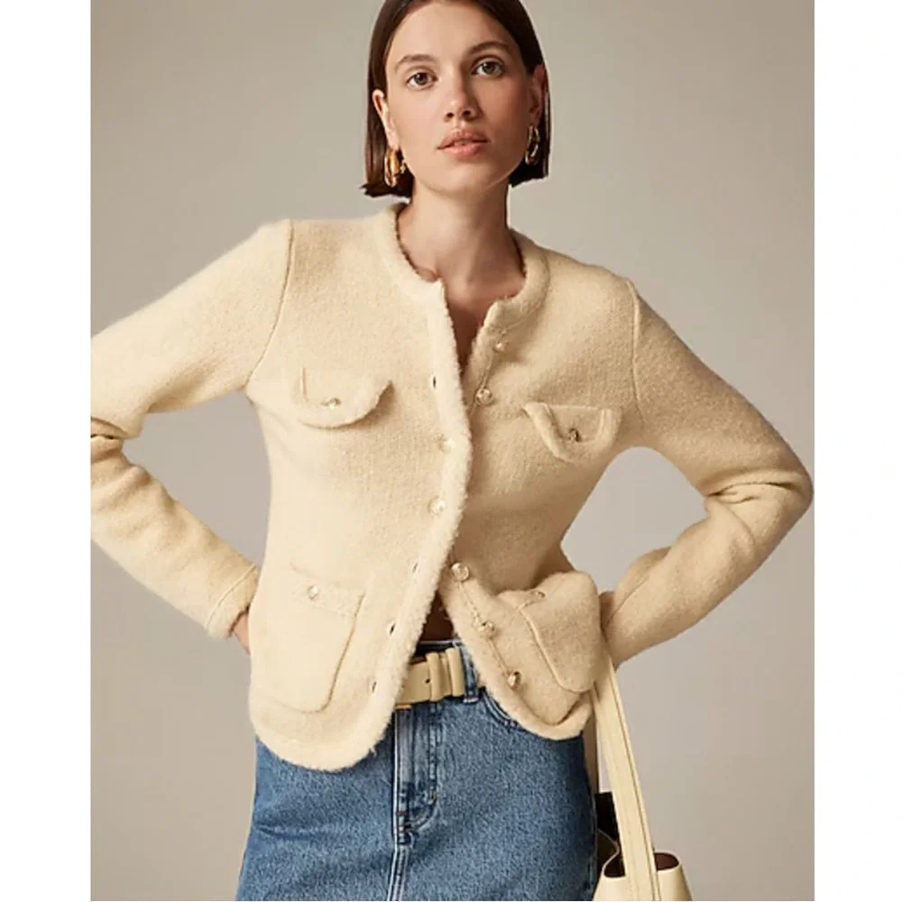 J. Crew sweater lady