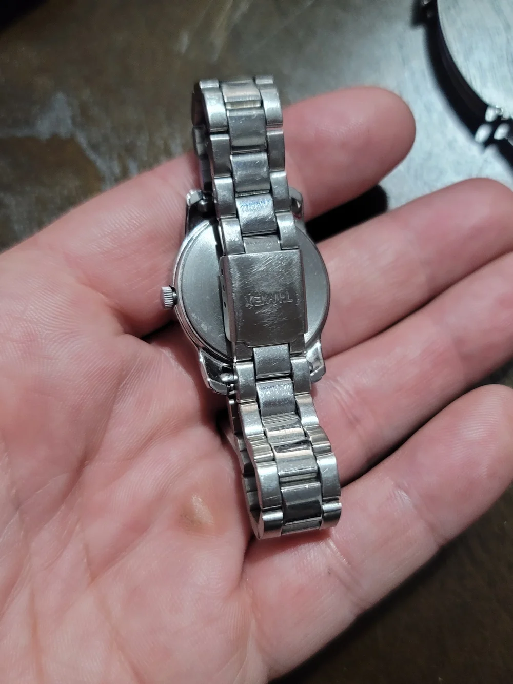 Timex Silver Stainless Steel Watch with Black Dial