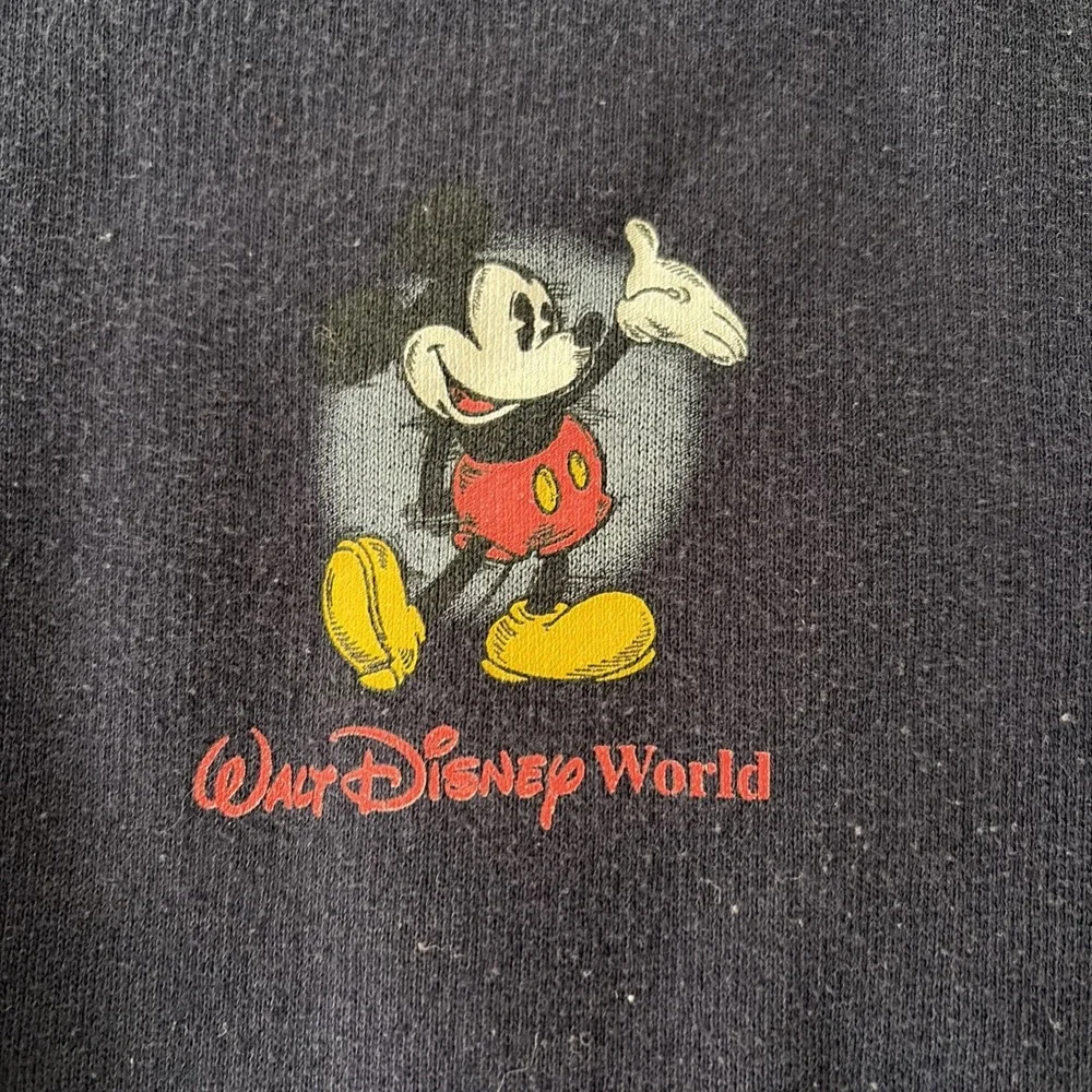 Walt Disney World Vintage Zip Up Sweatshirt Adult Medium With Hood Mickey Mouse