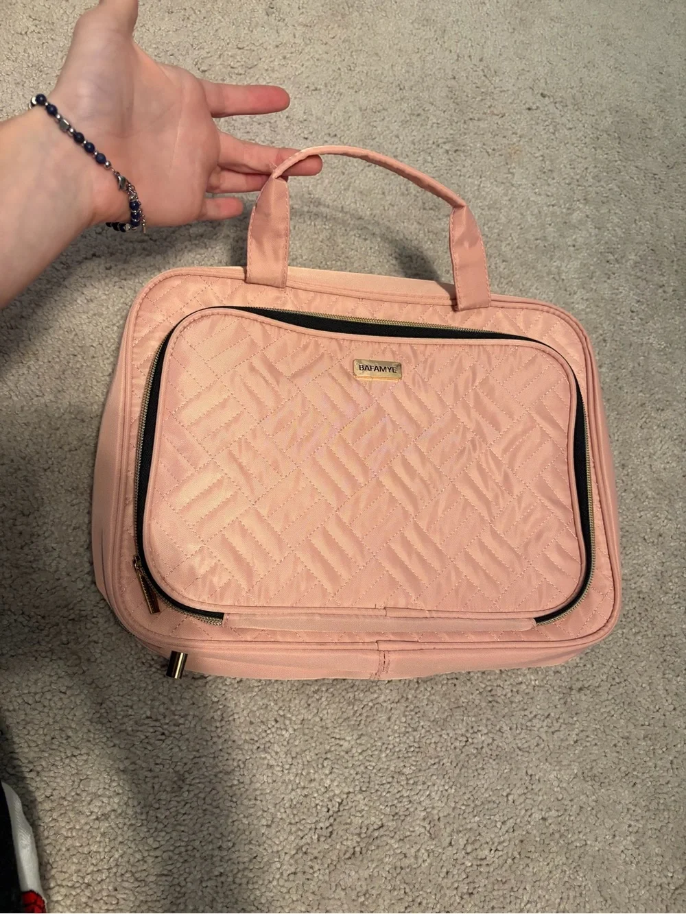 Pink Quilted Travel Tote