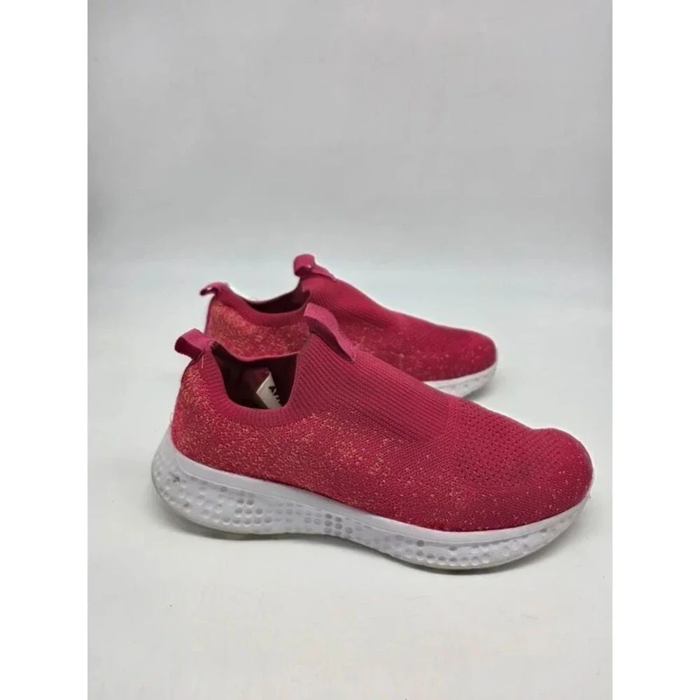 Avia Knit Slip On Walking Sneakers Magenta Pink Gold Size 8W Memory Foam