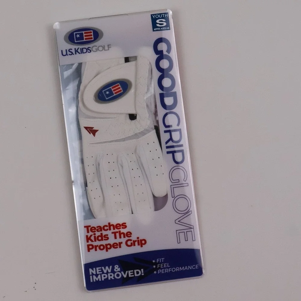 U.S. Kids Golf Good Grip Glove White Right Hand Golfer Youth Small Leather NWT