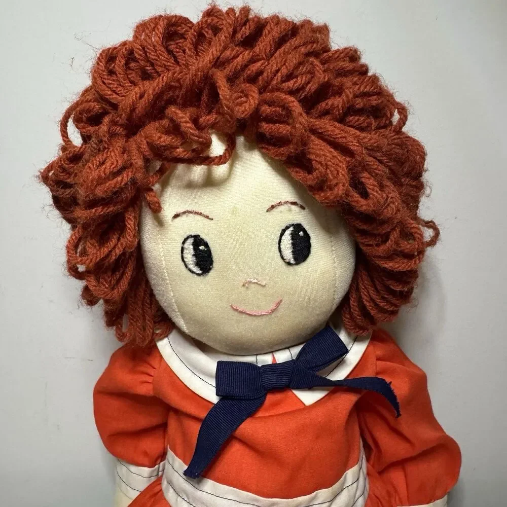 Little Orphan Annie Handmade Ragdoll 18 Inch Fabric Doll  By Virginia Nobutts