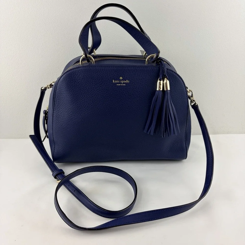 Kate Spade Atwood Place Bayley Satchel Oceanic Blue Leather Crossbody NWT