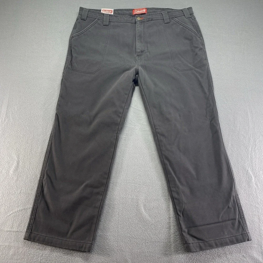 Coleman Jeans Mens 40x30 Black Mid Rise Fleece‎ Lined Carpenter Workwear NEW