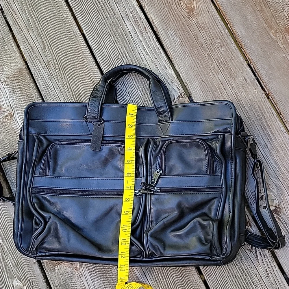 Tumi leather expandable