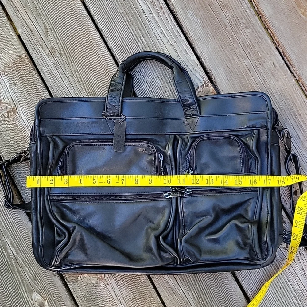 Tumi leather expandable