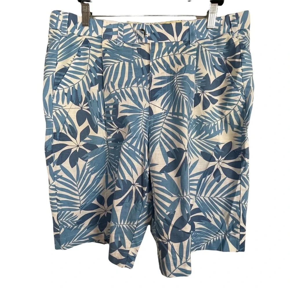 Loudmouth Golf Shorts Men's size 38 Blue‎ White Floral Resort Country Club