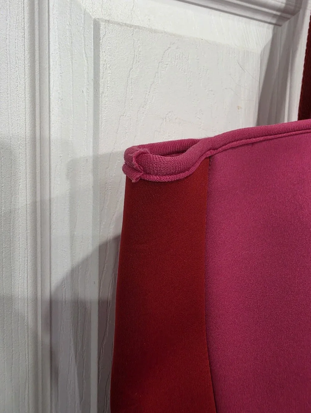 summersalt Red and Pink Striped-Handle Tote