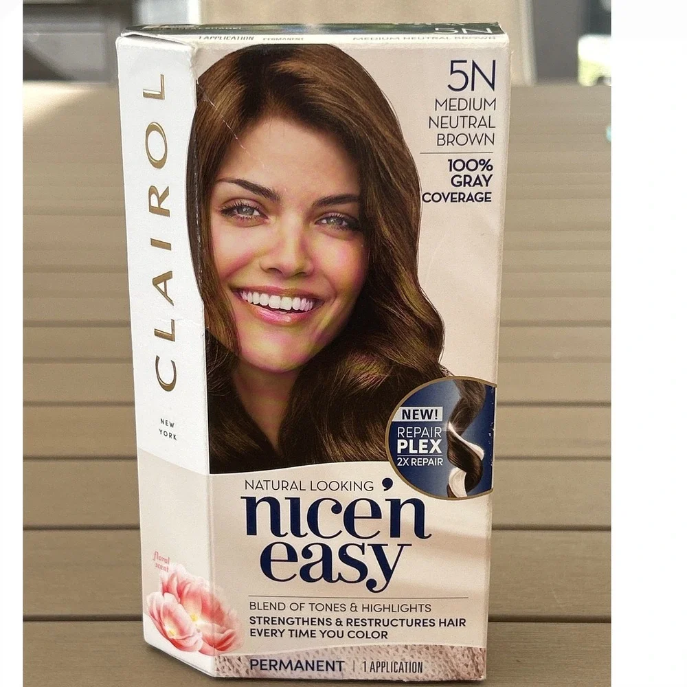 Clairol‎ Nice'n Easy 5N Medium Neutral Brown Permanent Hair Color 1 Application