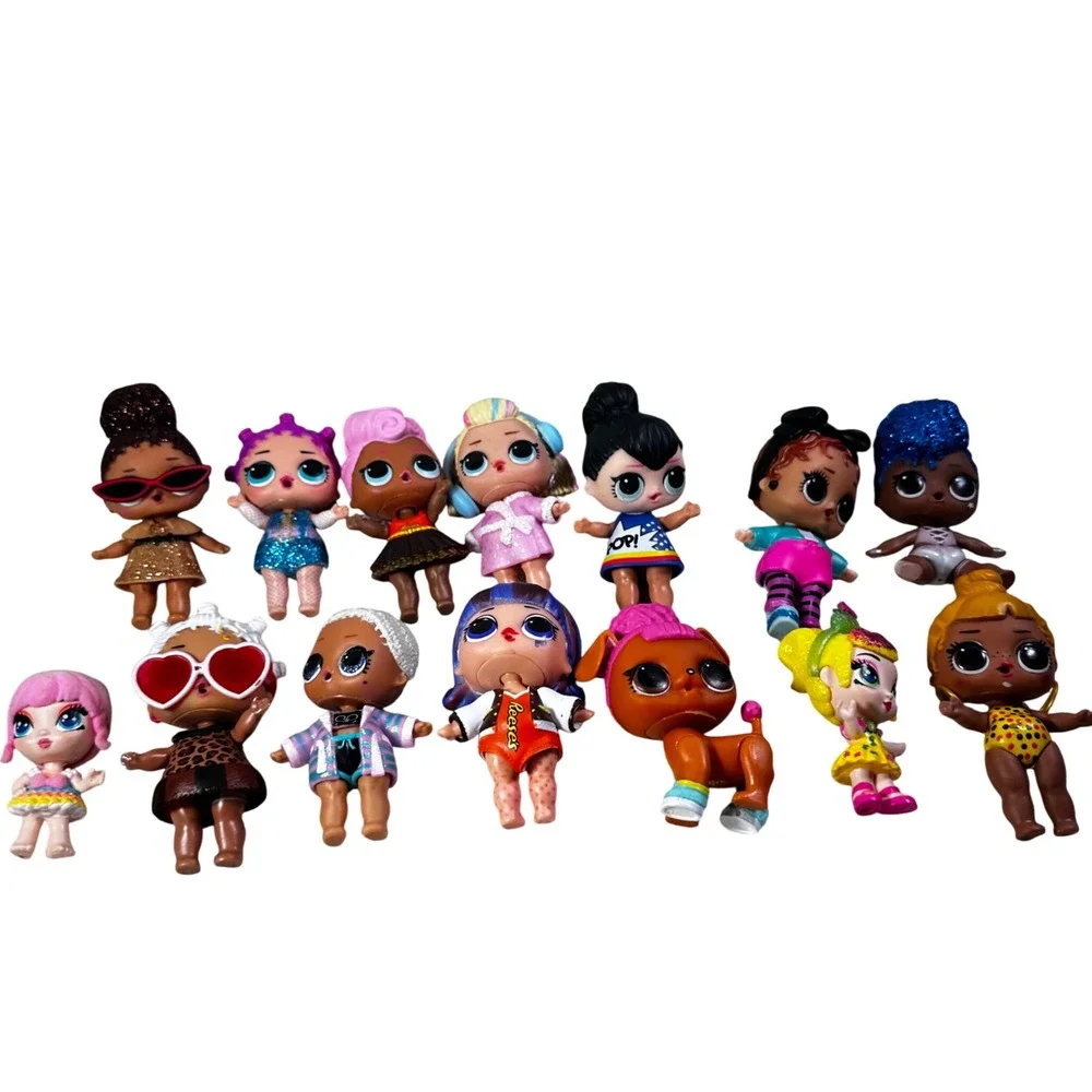 LOL‎ Surprise Doll Lot of 14 Figures Glitter Reeses Pet Dog and Accessories