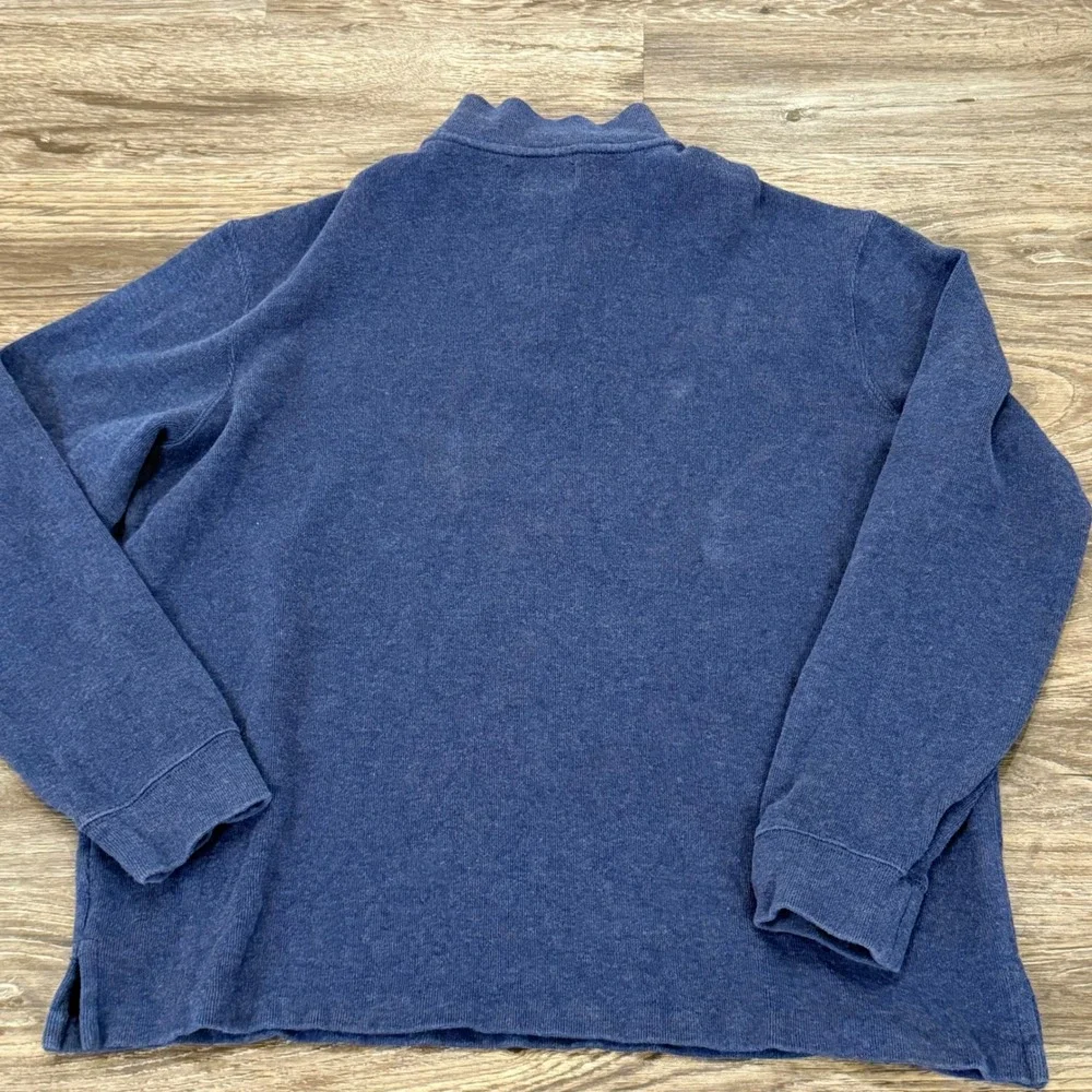 Polo Ralph Lauren Men's Quarter Zip Pullover Sweater Pony Logo Blue Size XL‎
