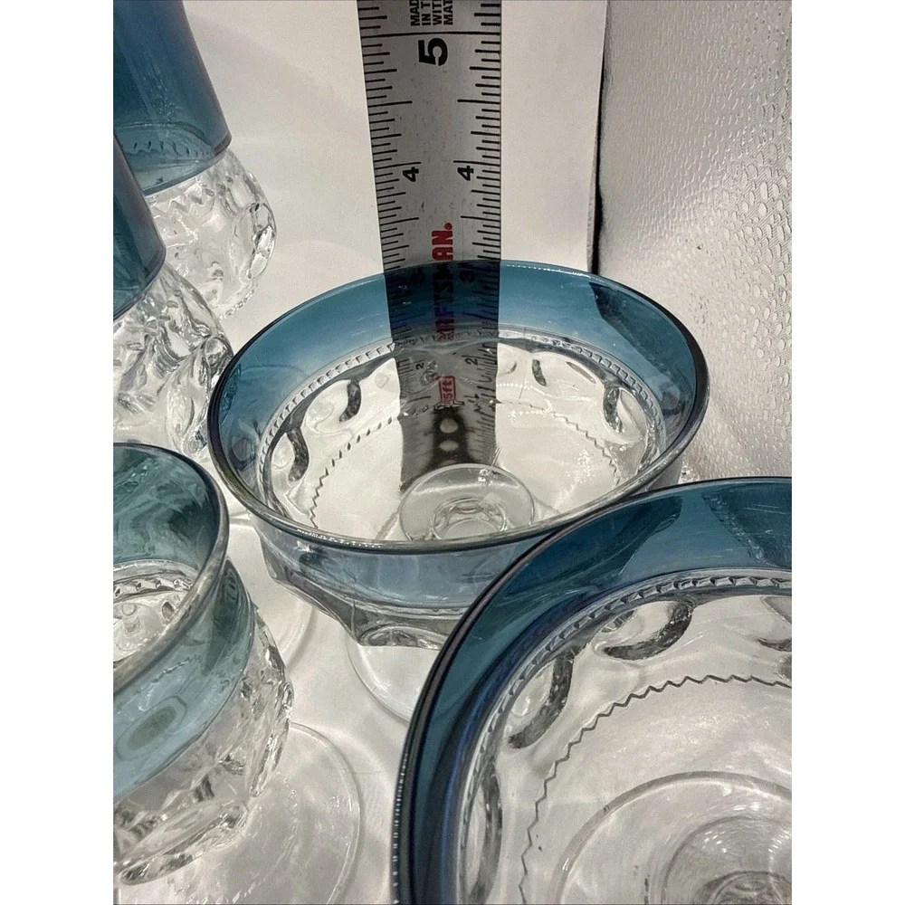 Blue Crown By Colony Set‎ 4 Wine Cup, Water Goblet, Dessert Dish (12 Pieces)