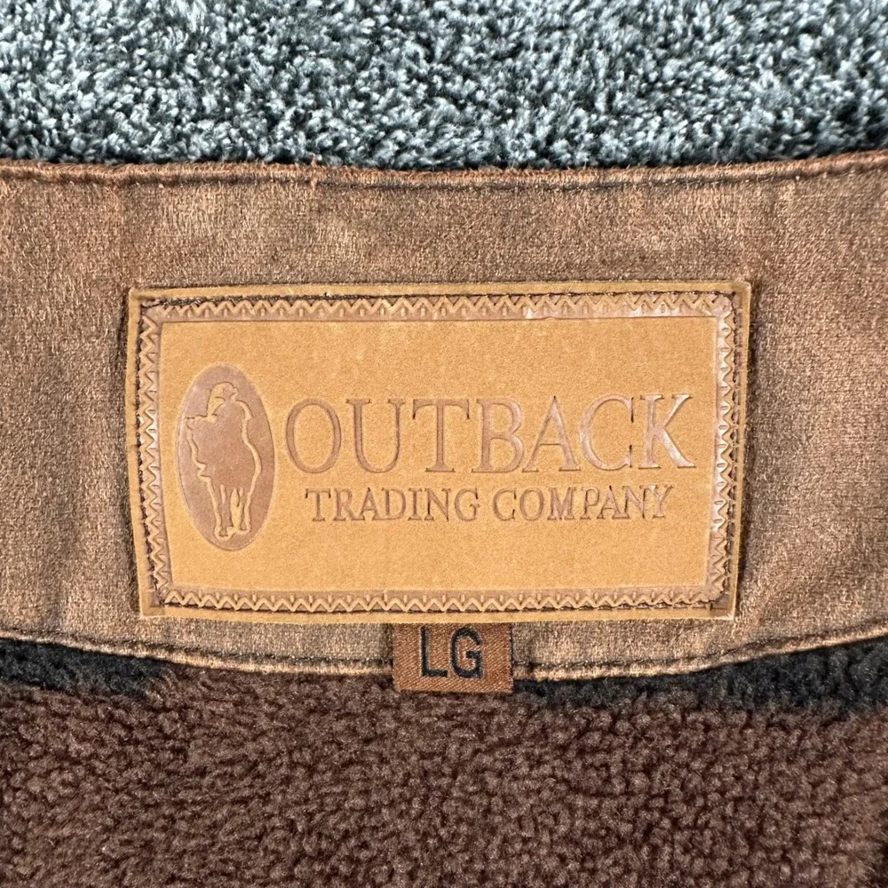 Outback Trading Company Montana Vest Mens Large Brown Western Fleece Lined