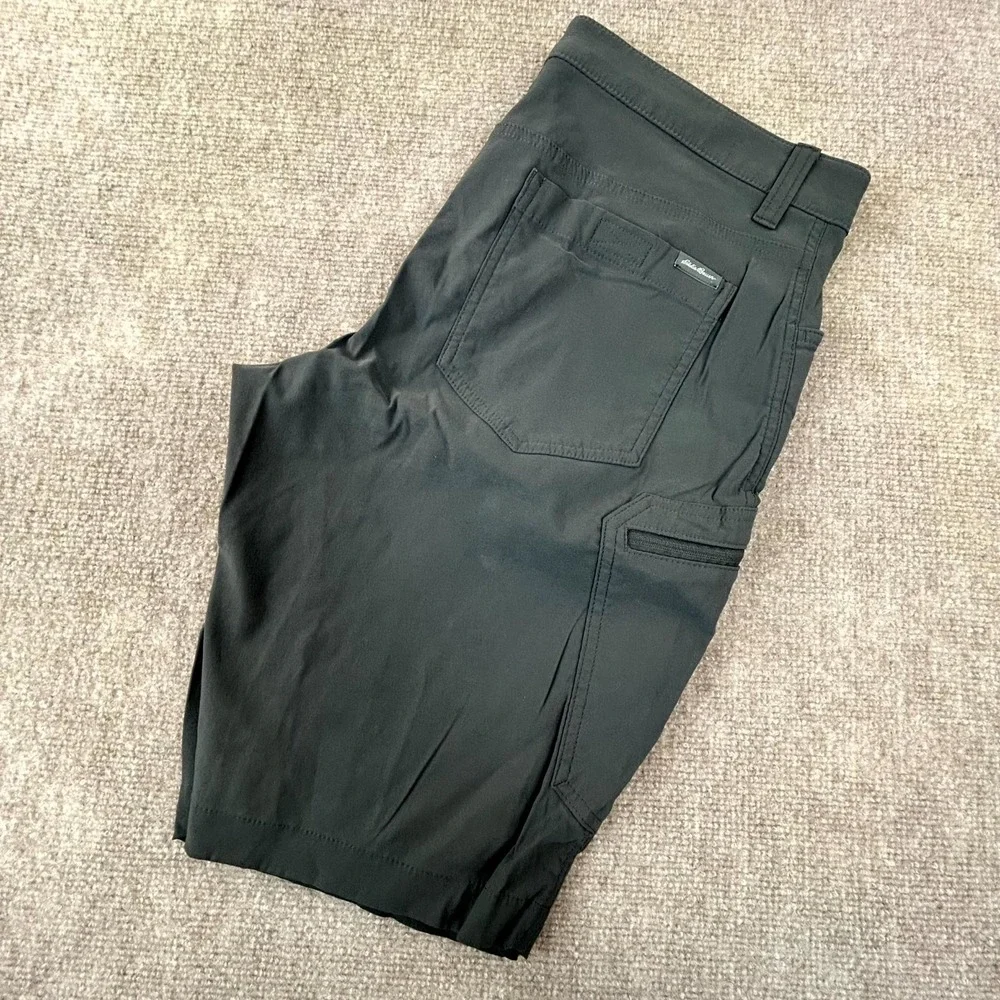 Eddie Bauer Rainier Tech Shorts Mens 32‎ Black Hybrid Chino Performance Stretch