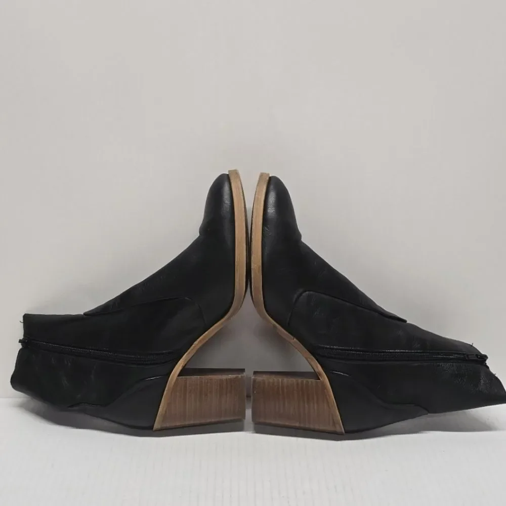 Crosswalk Spain Pico Boots In Black Genuine Soft Leather EUR 37/ US 6.5