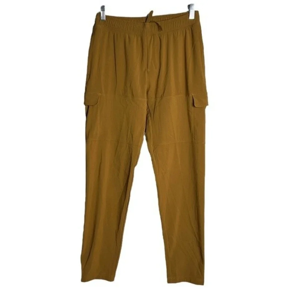 All In Motion Pants Mens‎ Small Woven Cargo Jogger Orange Yellow Butterscotch
