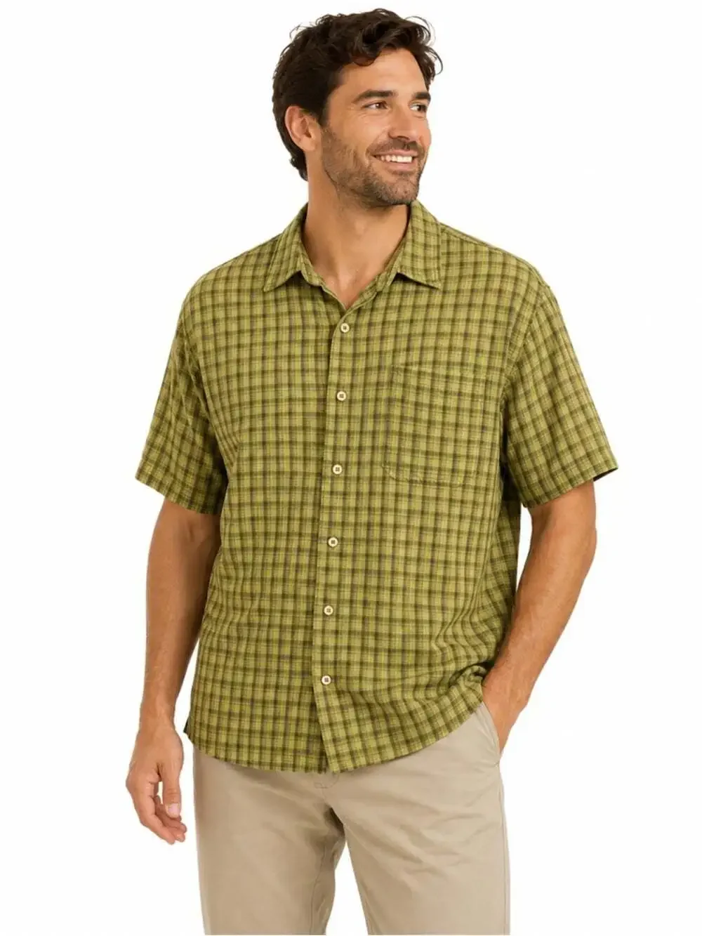 Royal Robbins Plaid Shirt XL Short Sleeve Outdoor Travel Hiking Button Front