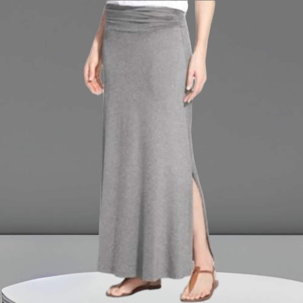Rock and Republic Gray‎ Maxi Skirt with Slit Size S