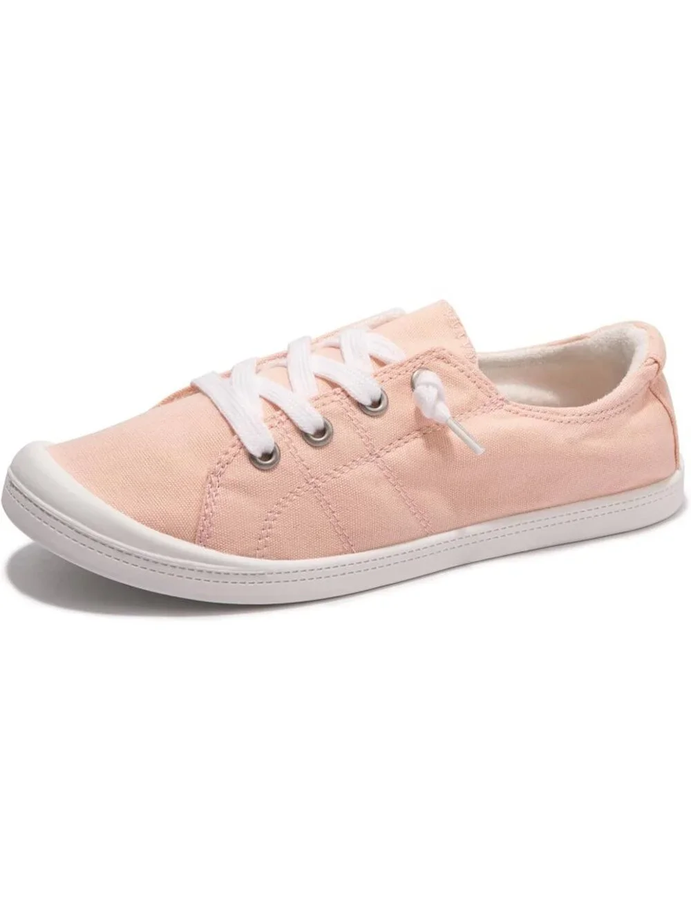 Womens Pink Canvas Slipon Canvas Sneaker Low Top Walking Shoes Fashion Sneakers