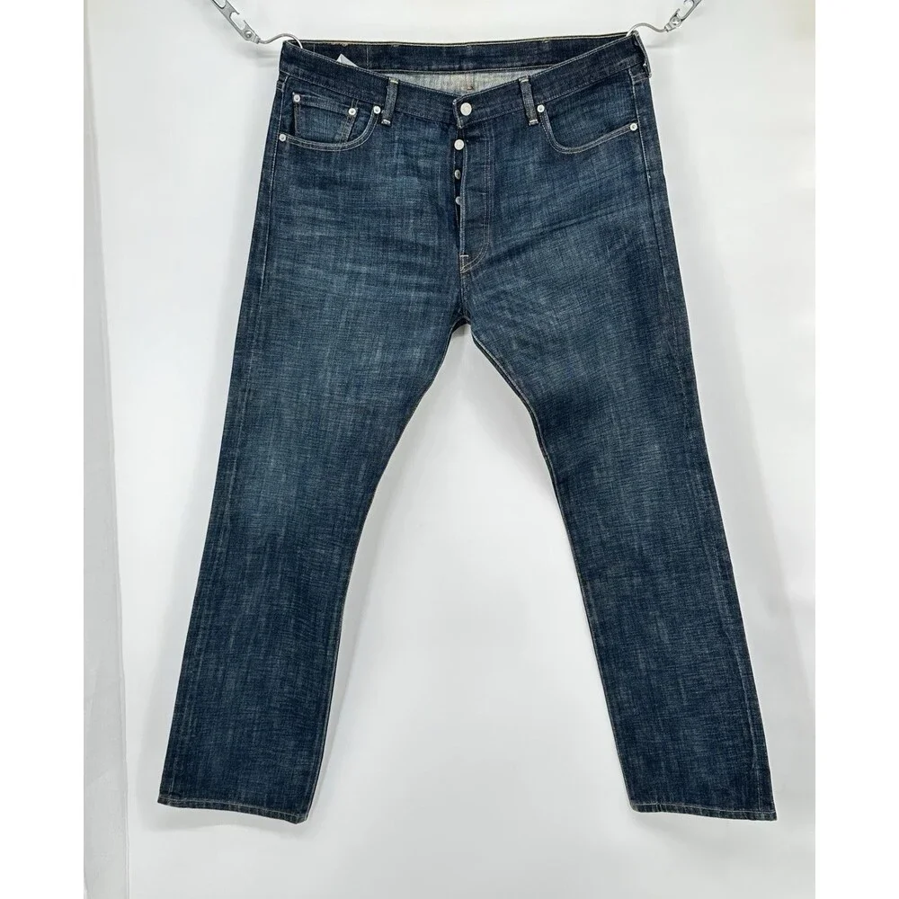 Levi's 501 Men's W38 L 31 'Dark Wash Rigid Straight ‎ Denim Jeans Button Fly