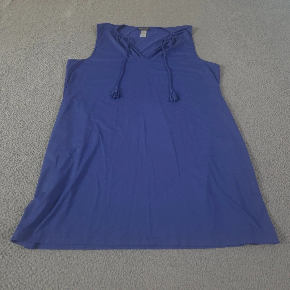 Tommy Bahama Dress Womens XL Island Cays Split Neck Tassel Tie Coverup Solid