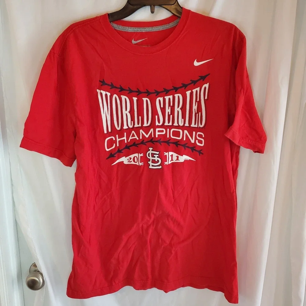 St Louis Cardinals‎ Shirt World Series 2011 Nike Loose Fit Short Sleeve Men XL