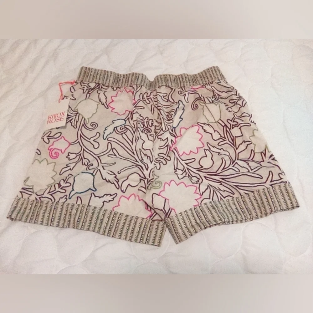 Knox Rose High Waist Floral Shorts - Pink and Cream