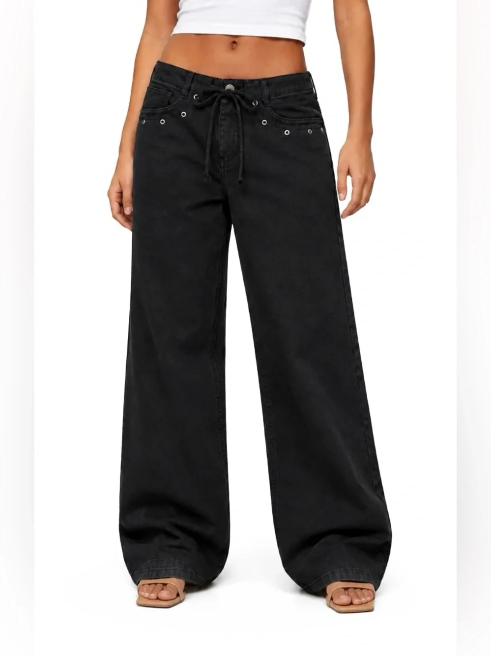 No Boundaries flowing front jeans