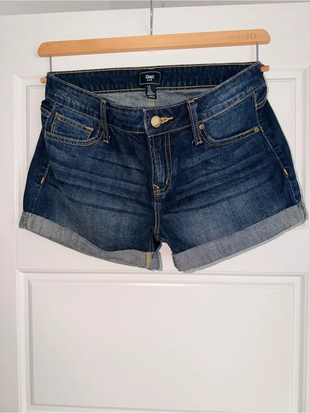GAP Dark Blue Rolled Hem Denim Shorts