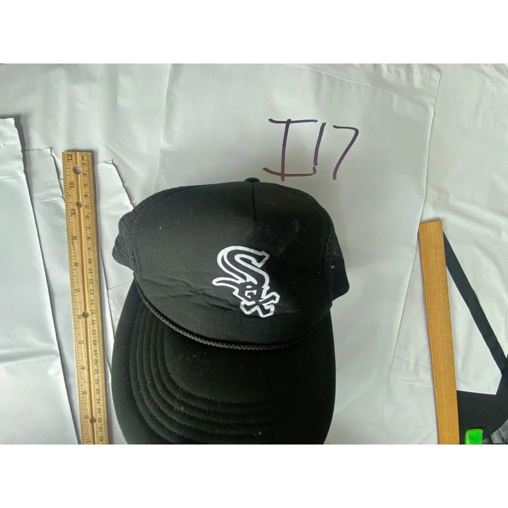 Black Trucker Hat White Logo Adjustable Mesh‎ Back Casual Streetwear