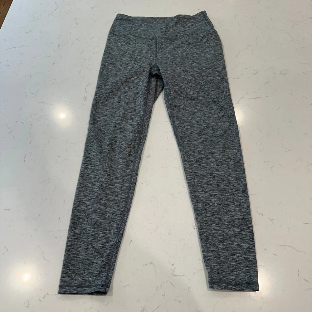 Koral Womens Grey Space Dye High Rise Athletic Leggings Small