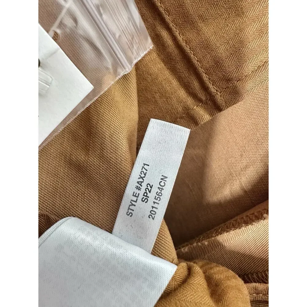 NWT J Crew Garment Dyed Cotton Linen Blend Chino suit PANT Mens 34x31 Carmel Tan
