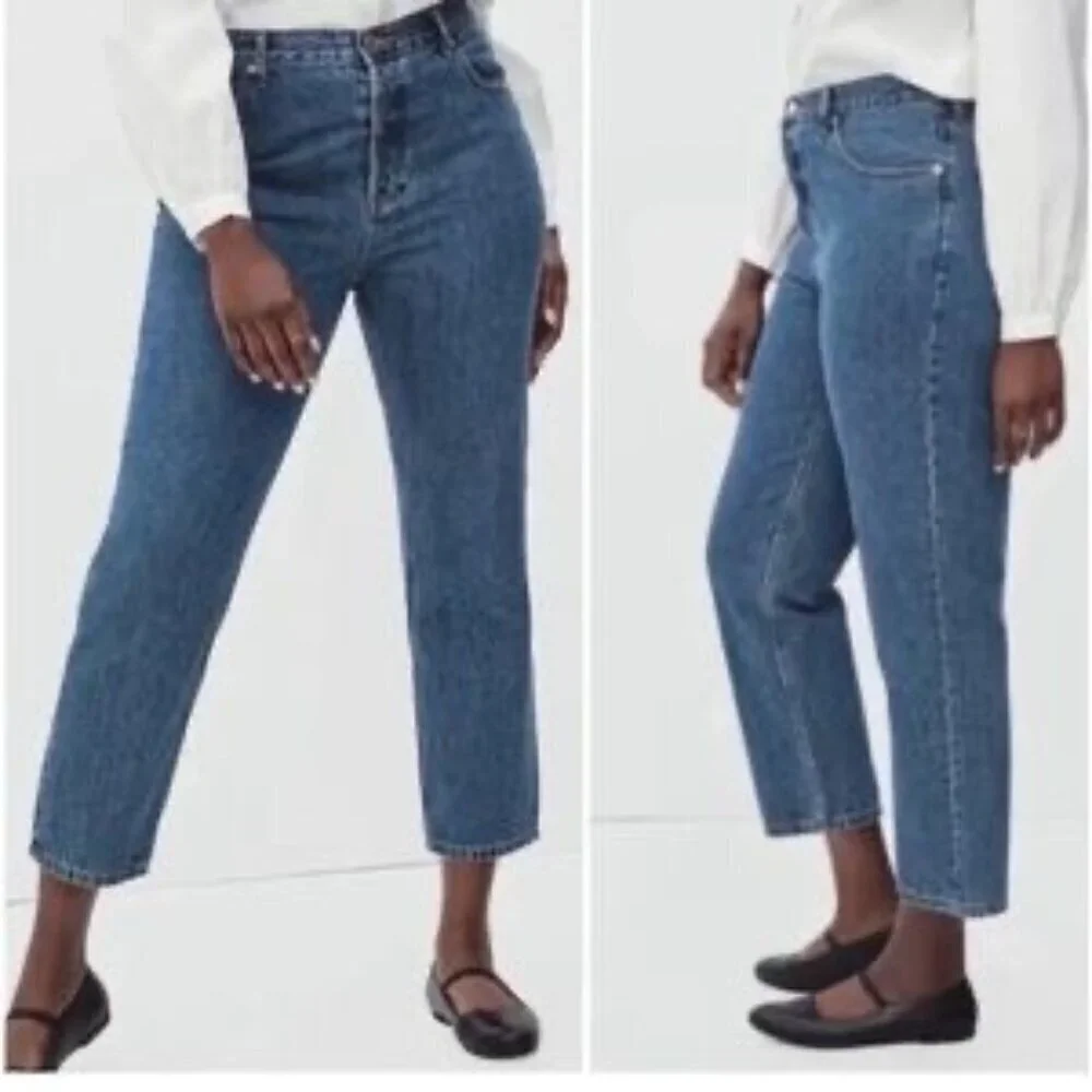 Everlane The Curvy Cheeky 90's Straight Leg High Rise Button Fly Jeans | size 29