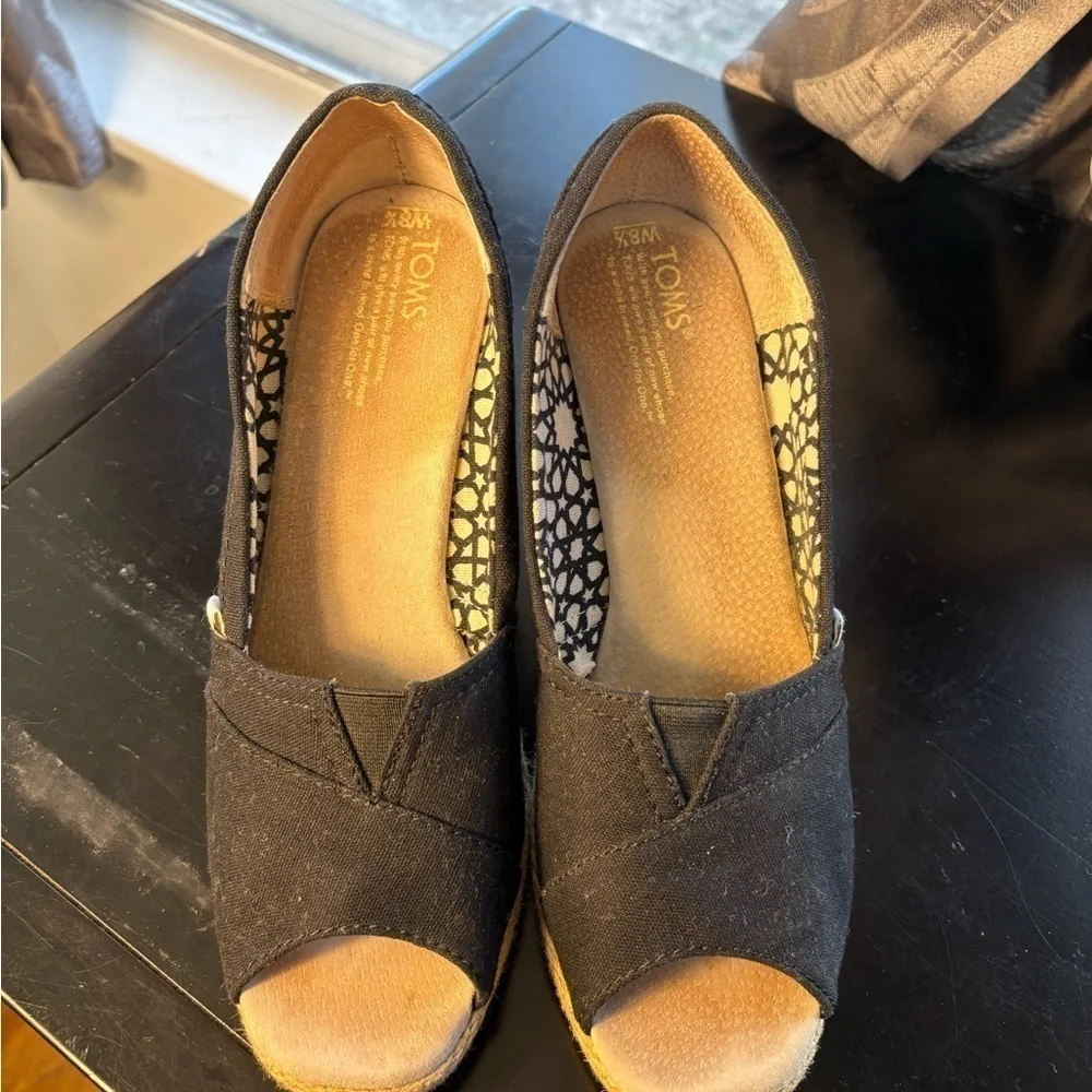Toms black twill