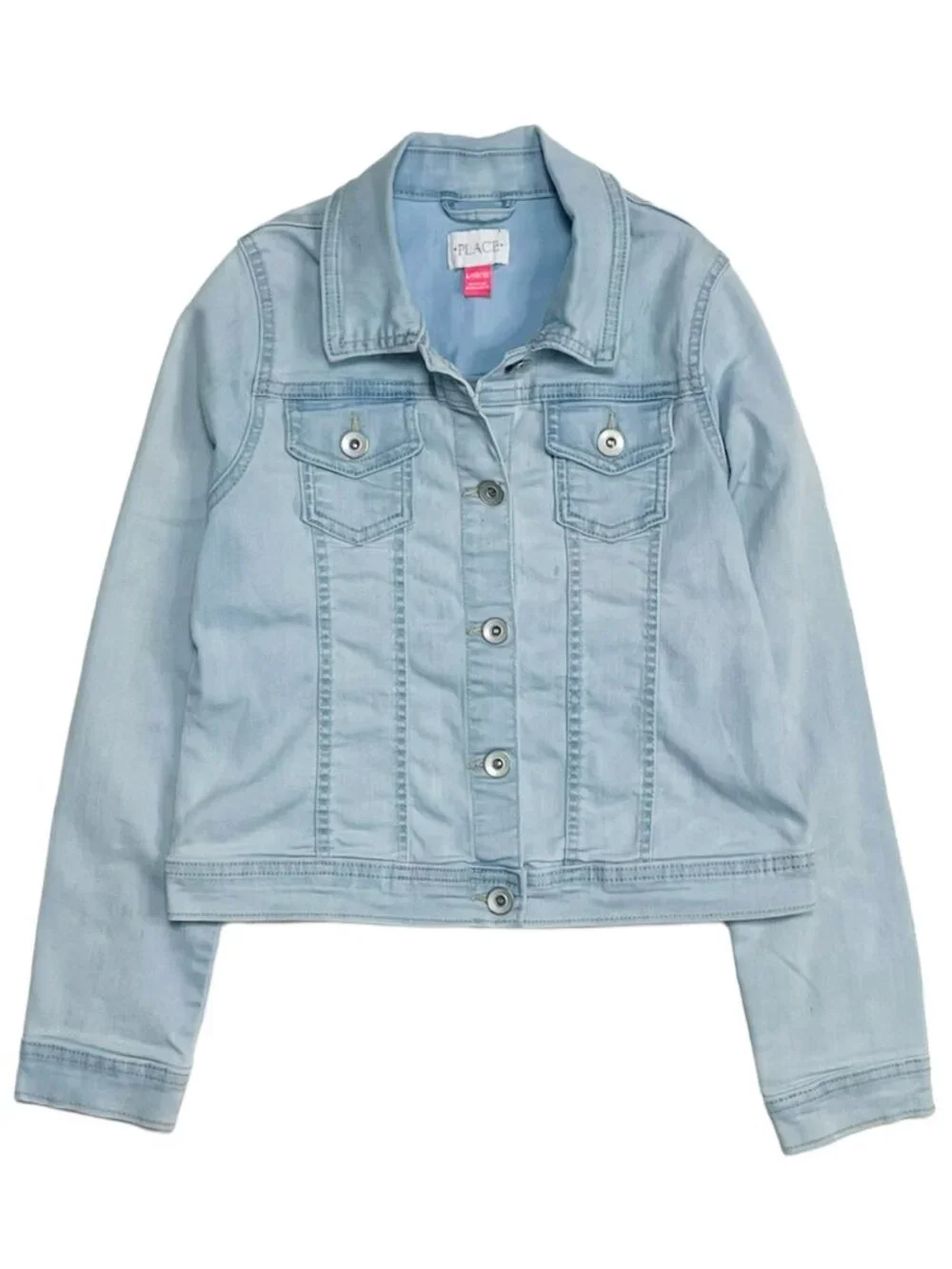 Girls Light Wash Stretch Denim Jean Jacket 10/12 The Children's Place