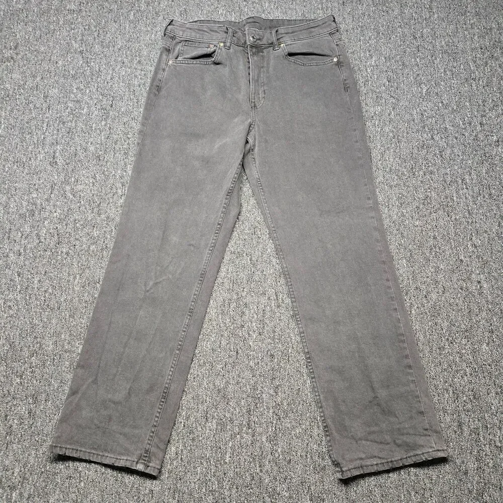H&M &Denim Jeans Women’s 8 High Waist Straight Leg Gray Stretch Ankle Pants