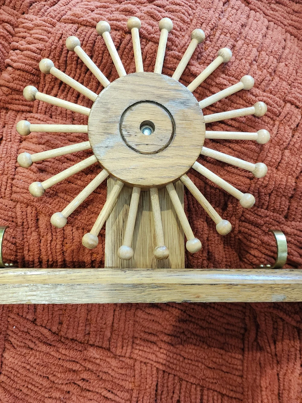 Vintage Wooden Rotating Tie & Belt Rack Carousel | Wall Mounted Organizer