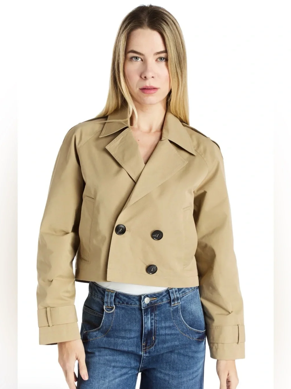 tractr Cropped Trench Coat