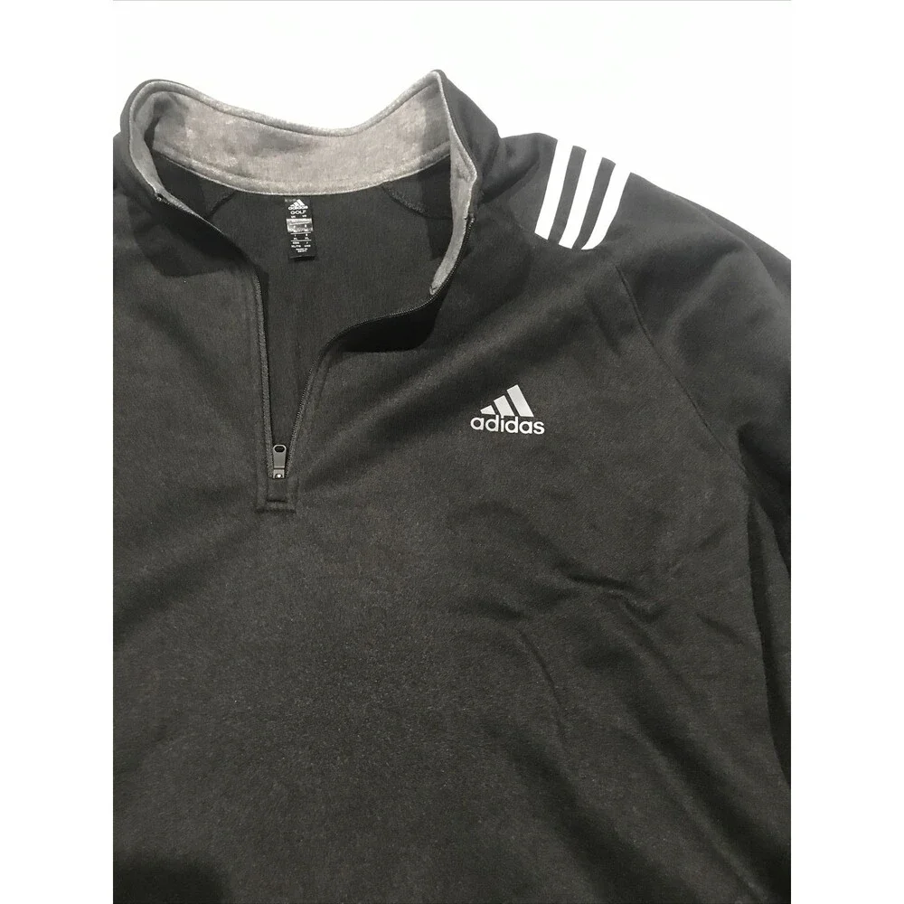 Adidas Golf Men's 1/4 Zip Pullover Fleece Mock Neck Jacket Black Sweatshirt XL
