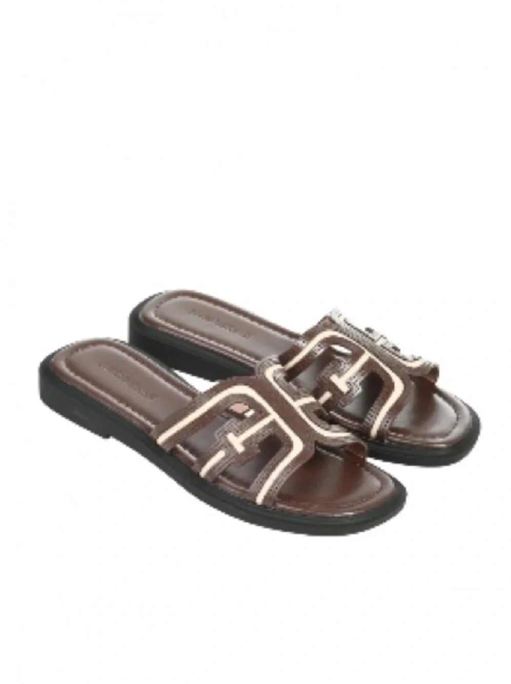 Women's Brown Slide Sandals, size 6