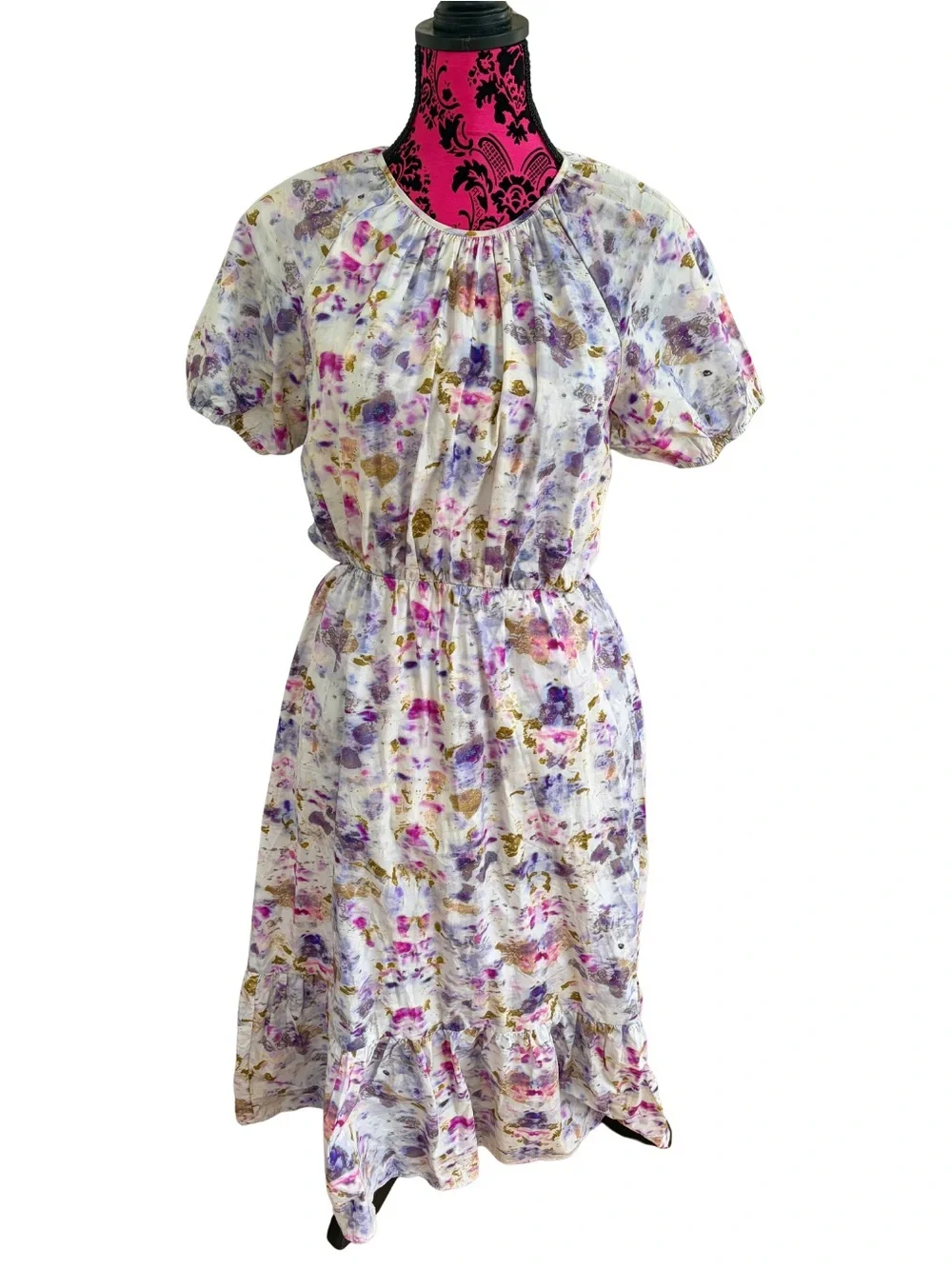 J.Crew x Flora Obscura Kaleidoscope Floral Cutout Midi Dress 10P