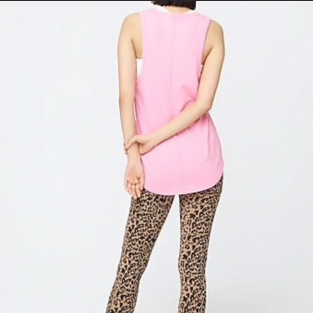J CREW Weekend Longline Layering Textured Slub Cotton Grey Spring Tank Top