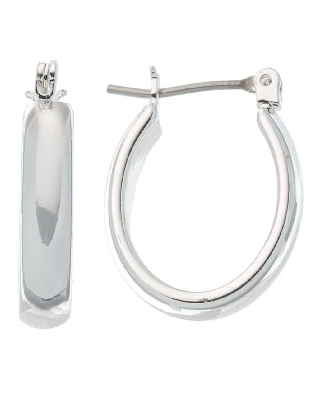 Napier Silver Tone Oval Hoop Earrings (NWT)