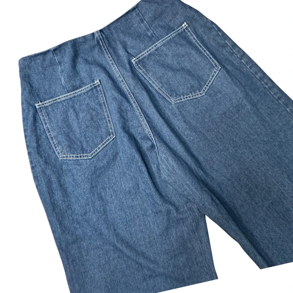 Cider Palazzo Jeans Women 0XL Blue Excellent Wide Leg Seam Denim