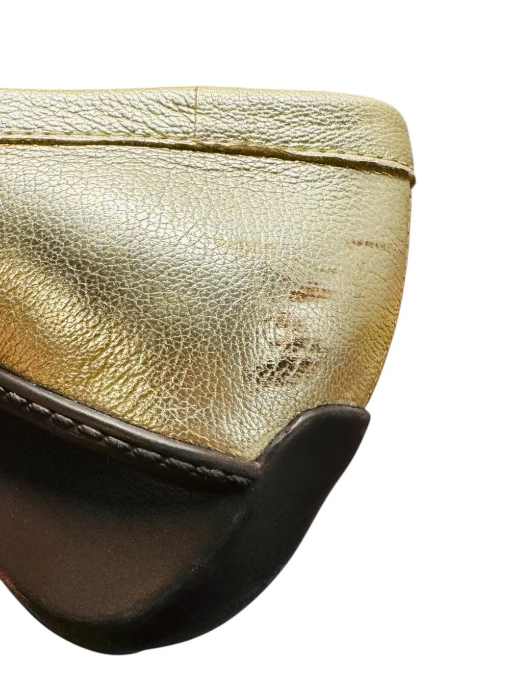 Ralph Lauren Metallic Gold Leather Ballet Loafers