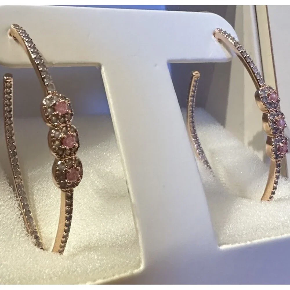 Bomb Party Simply Hoops RBP7130 Kori Hoop Chic Pink Ice Crystal Rose Gold