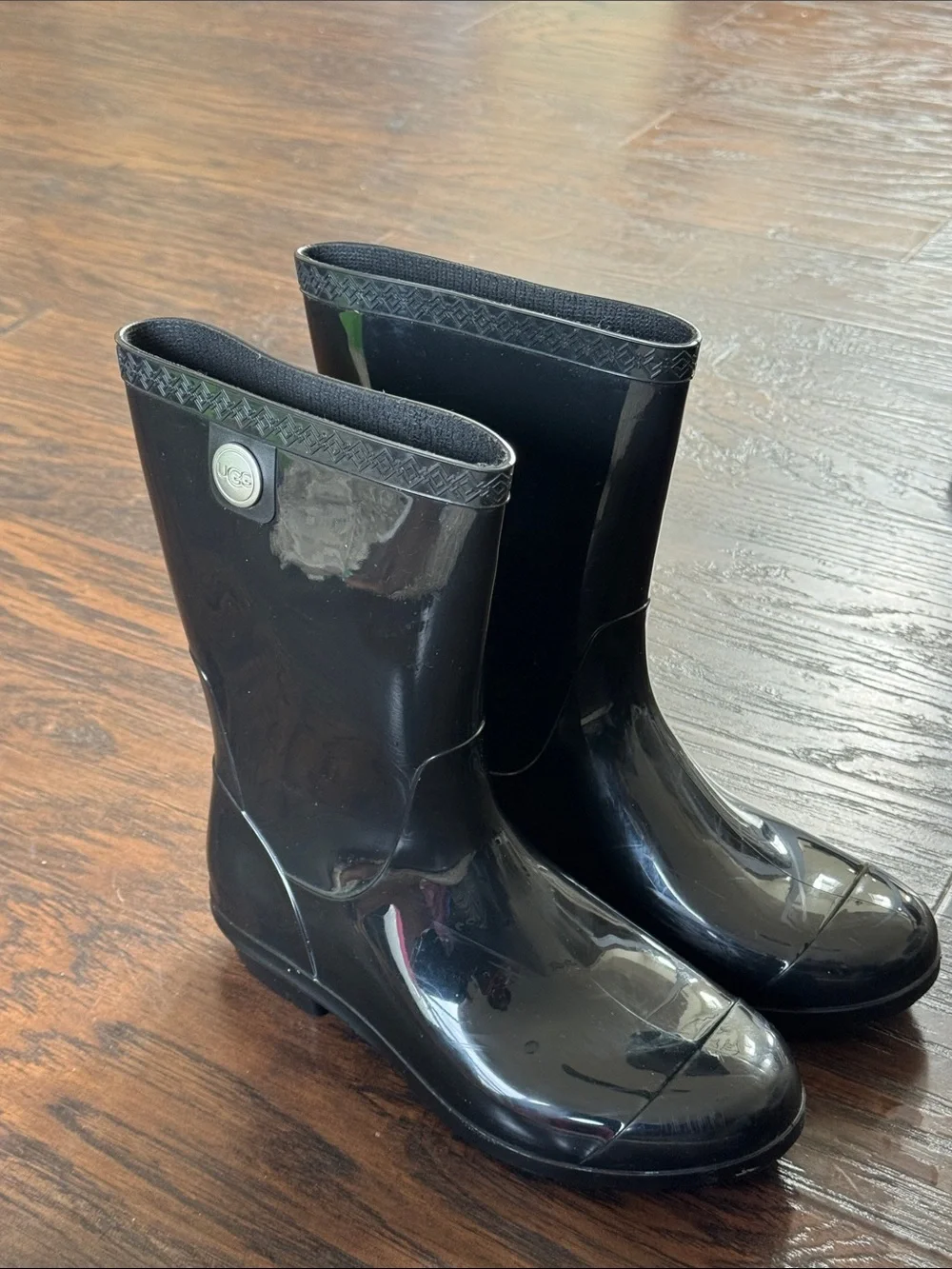 UGG Black Gloss Rain Boots